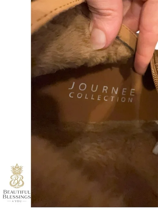 Journee Collection Women’s/Girl’s Mid-Calf Buckle Detail Riding Boots - Brown - Picture 7 of 9